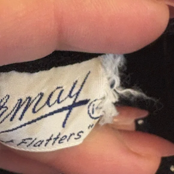 Vintage Normay Black and White Ruffled Bishop Sleeve Dress - Picture 11 of 11